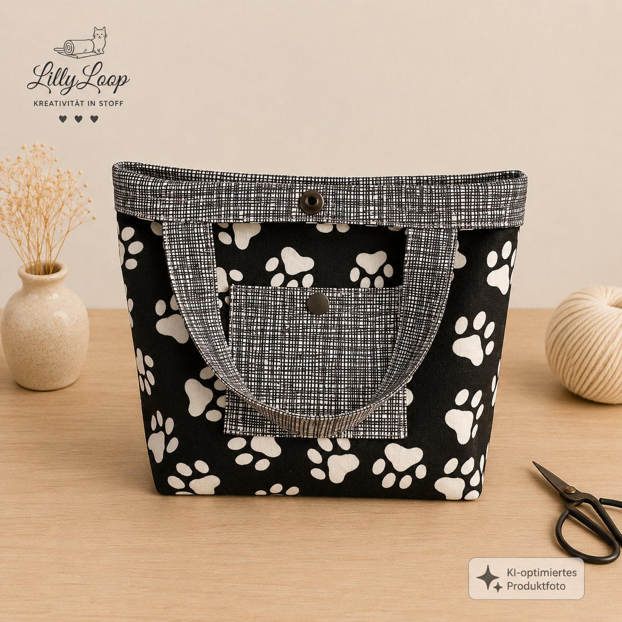 🧶 Bobbeltasche Offen – dein kleiner Wollfreund