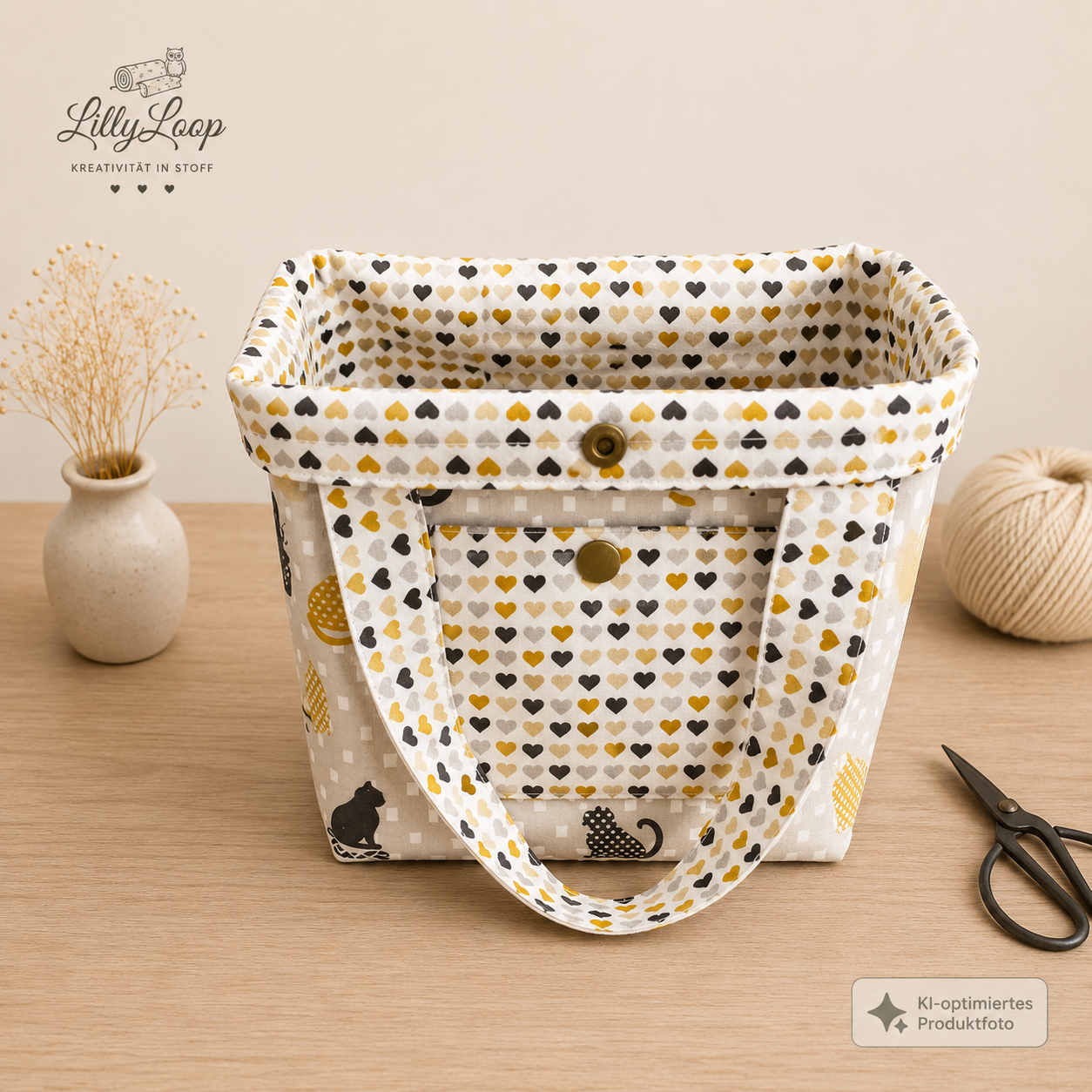 🧶 Bobbeltasche Offen – dein kleiner Wollfreund