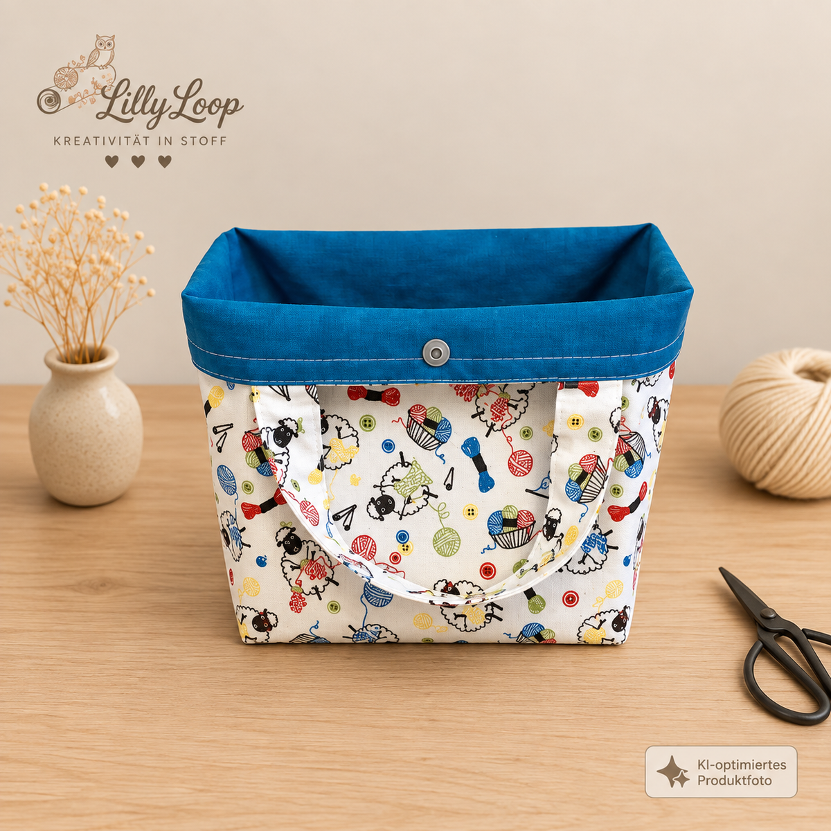 🧶 Bobbeltasche Offen – dein kleiner Wollfreund