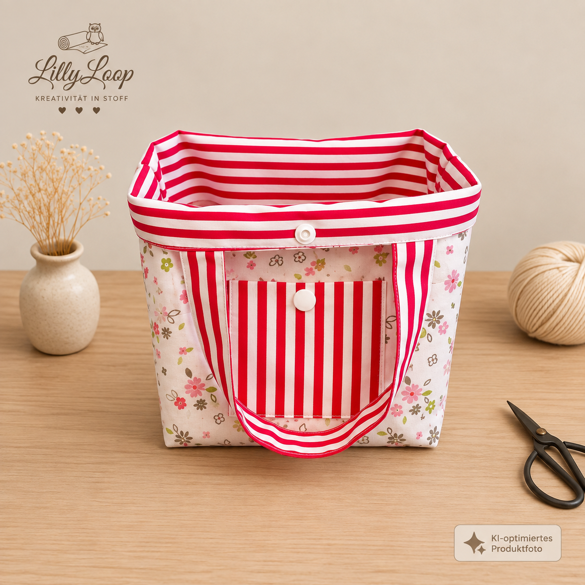 🧶 Bobbeltasche Offen – dein kleiner Wollfreund