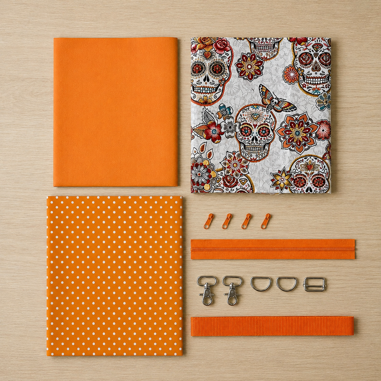 💀 Projekttasche "Orange Blossom Skull"