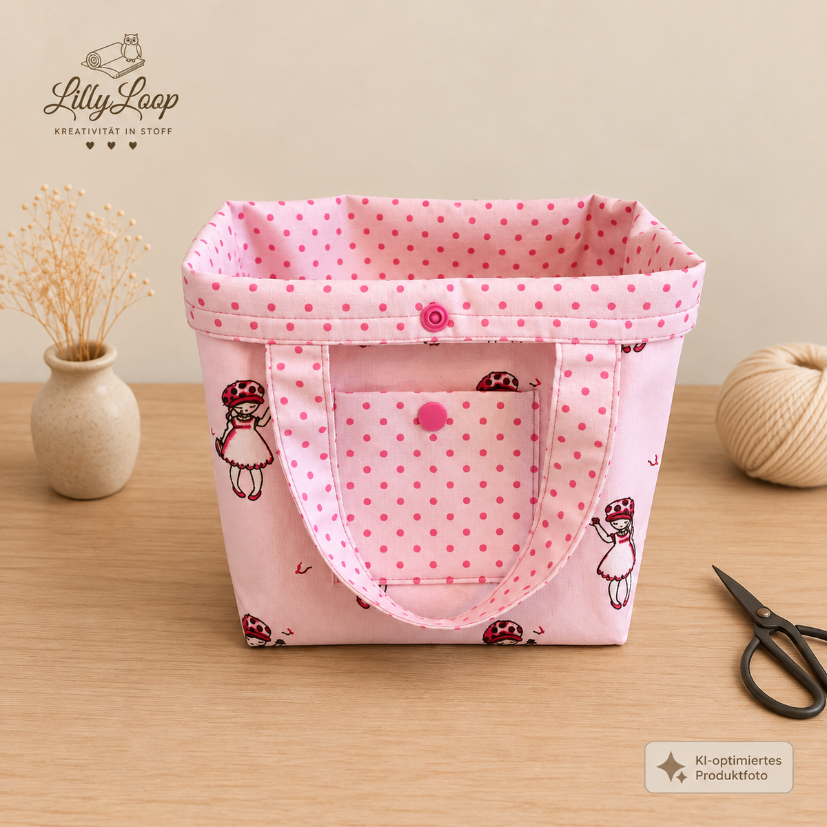🧶 Bobbeltasche Offen – dein kleiner Wollfreund