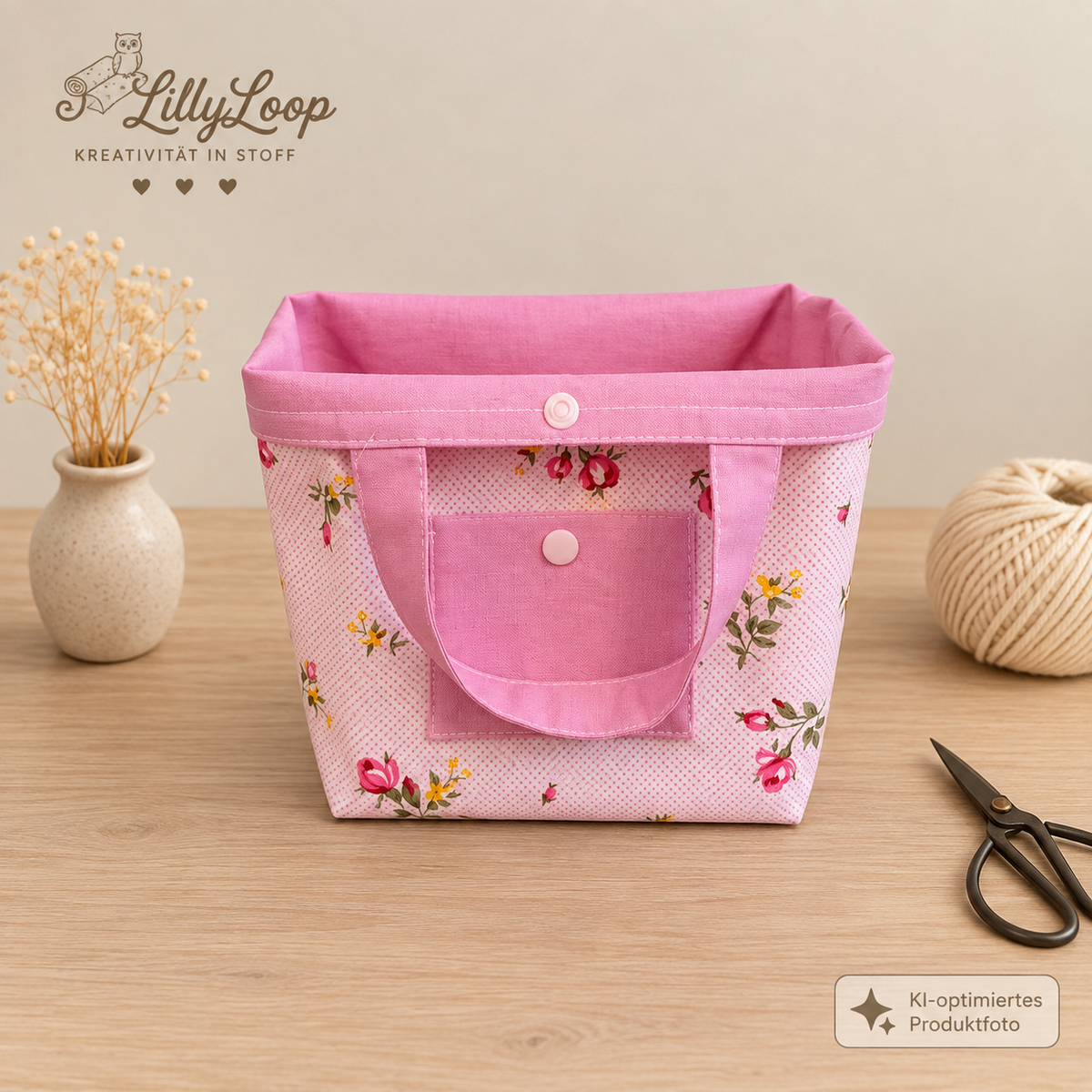 🧶 Bobbeltasche Offen – dein kleiner Wollfreund
