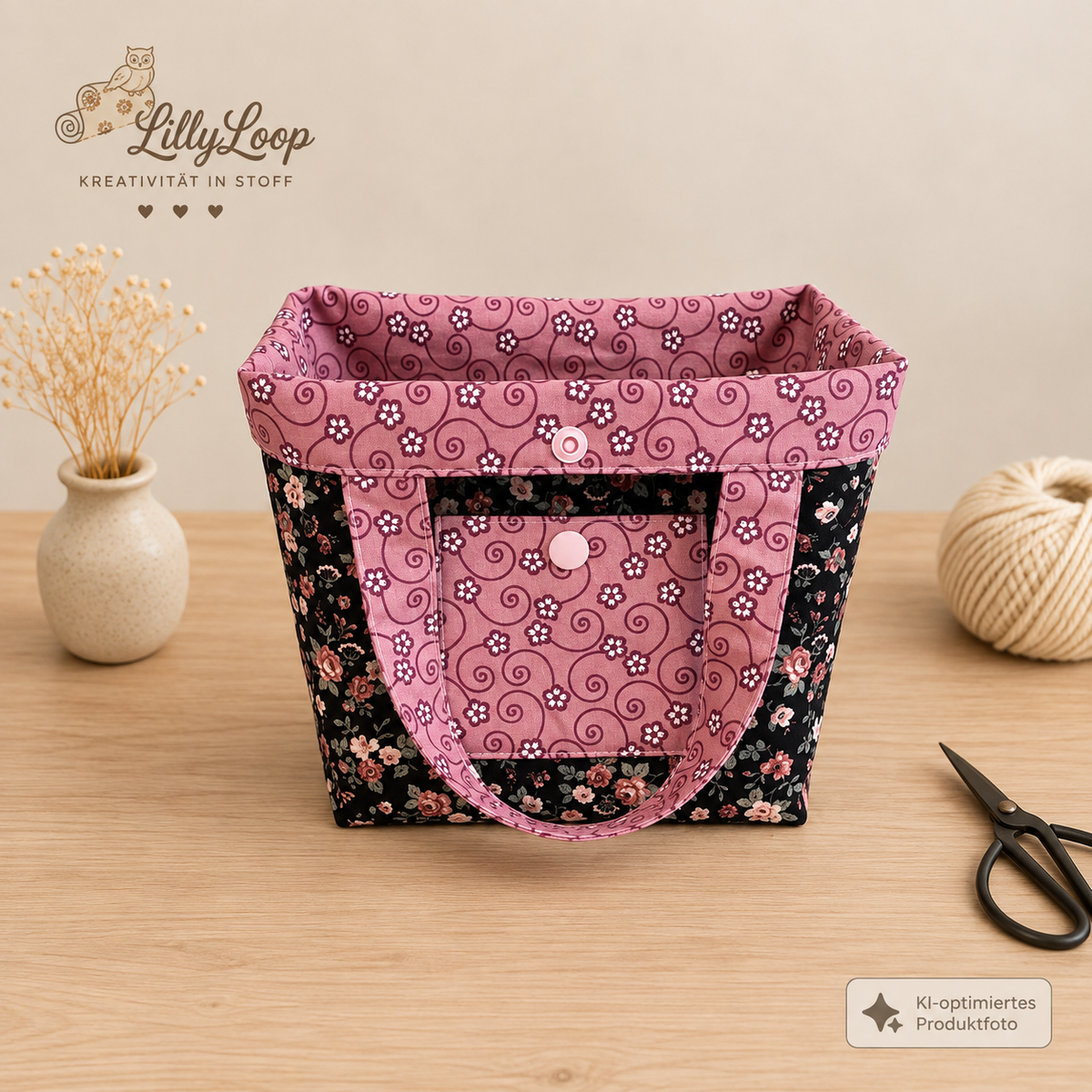 🧶 Bobbeltasche Offen – dein kleiner Wollfreund