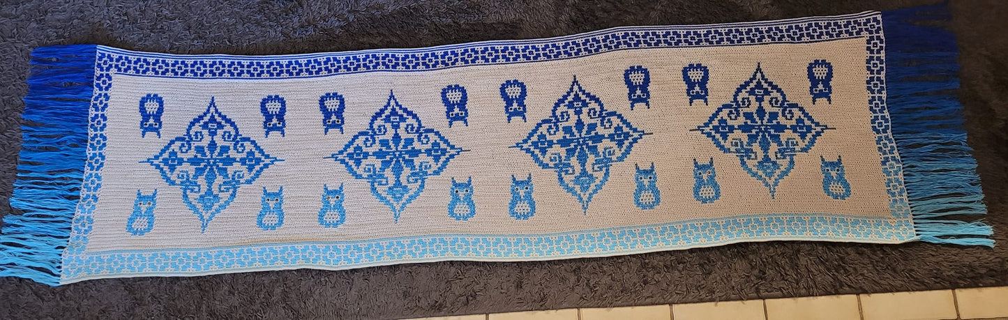 Mosaik Stola "Kaida" mit kleinen Eulen Länge ca. 200 cm
